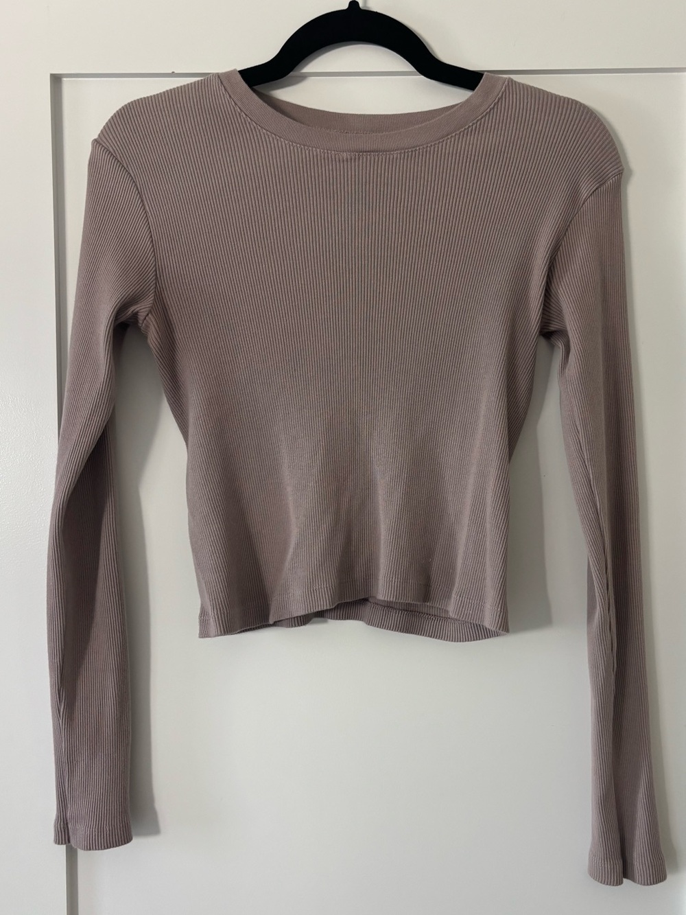 Brandy Melville Ribbed Fitted Long Sleeve Top OS